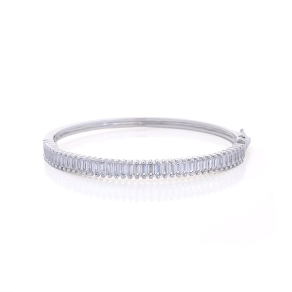 Pulseira rígida semi joia retângulos verticais