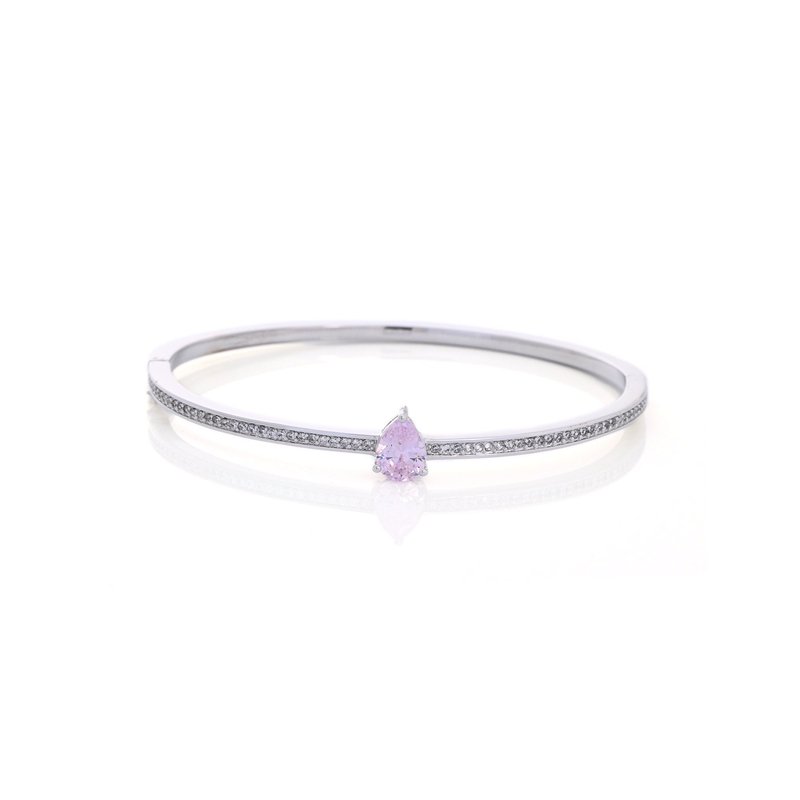 Pulseira rígida semi jóia com pedra oval